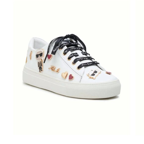Karl Lagerfeld Shoes - Karl Lagerfeld Paris Cate Pins Sneakers White Lace-up Size 6 Like New